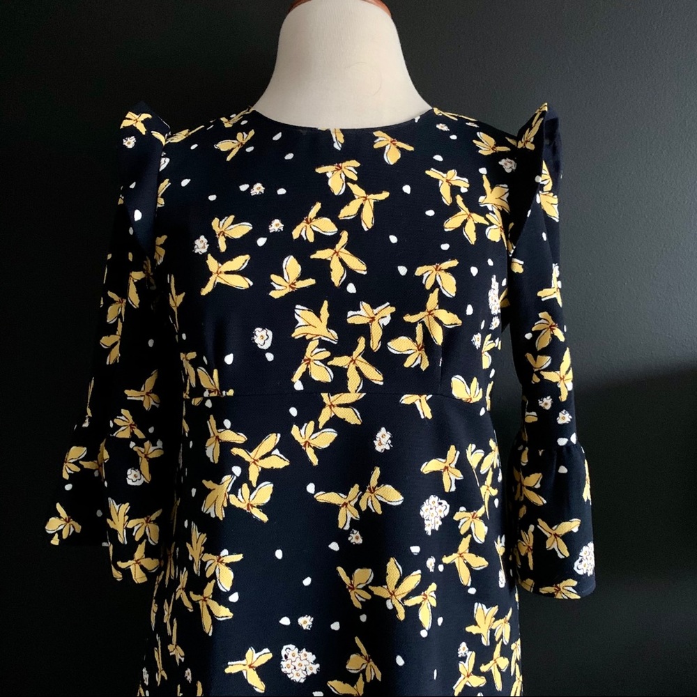 NWOT Zara Basics Bell Sleeve Floral Print Dress - Picture 3 of 10